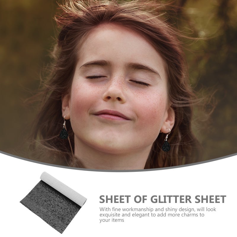 1 Sheet Glitter Sheet Sequins Faux Leather Sheet for Earrings Bows Making - Image 1