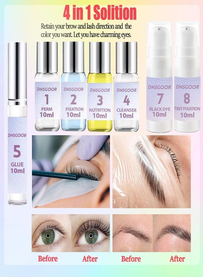 DNSGOOR 2024 Upgraded Large Capacity 4 in 1 Lash Lift Kit Professional Eyelash & Brow Lamination Set with Black Lasting for 8 Weeks DIY Tools at Home & Salon Supplies - Image 4