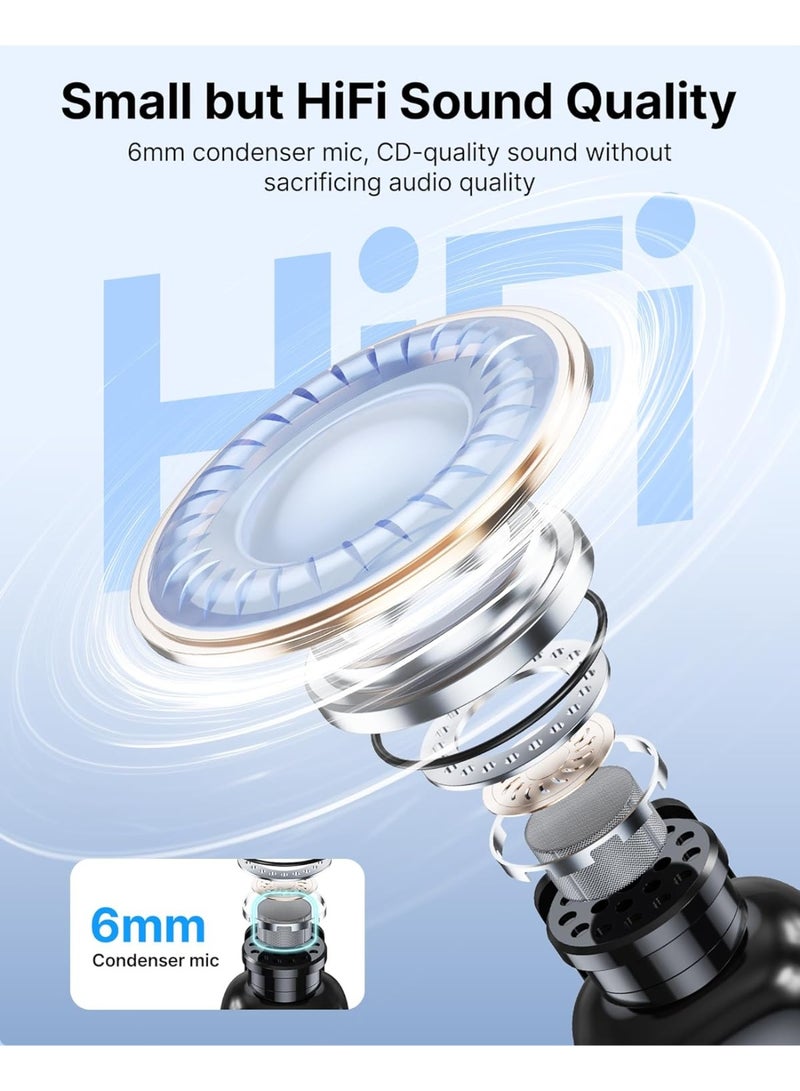 بويا ميكروفون لافالير لاسلكي صغير  لأجهزة Android/iPhone 15/16، توصيل وتشغيل عبر USB-C، نطاق تغطية 328 قدمًا، بطارية تدوم 6 ساعات، تقليل ضوضاء بالذكاء الاصطناعي بثلاثة مستويات، مغير صوت بالذكاء الاصطناعي لليوتيوب/تيك توك/التسجيل (2 جهاز إرسال + 1 جهاز استقبال، بدون علبة شحن) - Image 3