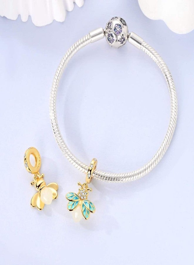 LAZA Charms Bead for Bracelets and Necklaces S925 Sterling Silver Golden Glowing Bees Charm For Women Jewelry Present - Image 3