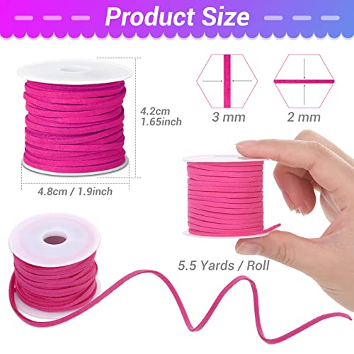 Cridoz Faux Suede Leather Cord, 25 Rolls Flat for Jewelry Making, Leather Strips & Laces for Dream Catcher Supplies DIY Crafts, Thread Velvet String for Necklace, Bracelet, Beading - Image 3