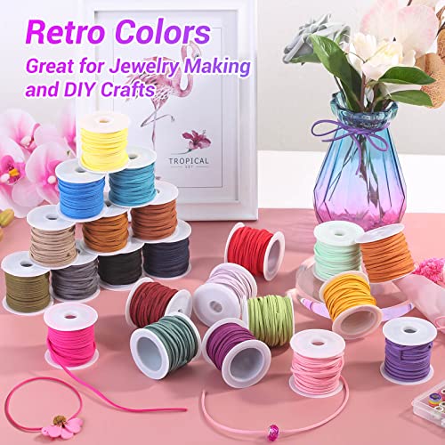 Cridoz Faux Suede Leather Cord, 25 Rolls Flat for Jewelry Making, Leather Strips & Laces for Dream Catcher Supplies DIY Crafts, Thread Velvet String for Necklace, Bracelet, Beading - Image 5
