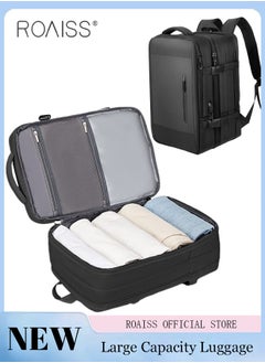 roaiss Carry-On Luggage Backpack High Capacity Business Travel Expandable Bag for Short Trips Dry and Wet Separation Scientific Storage Business Computer Bag Simple Solid Color Design with Check In Backpack  - Image 1