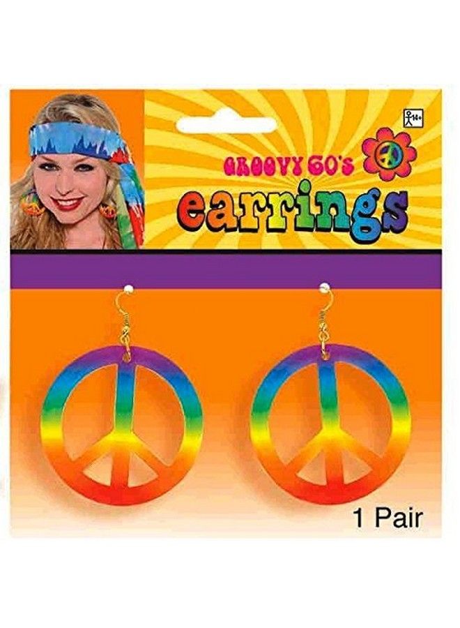 Amscan Tie Dye Peace Earrings ; Rainbow ; 1 Pair - Image 3