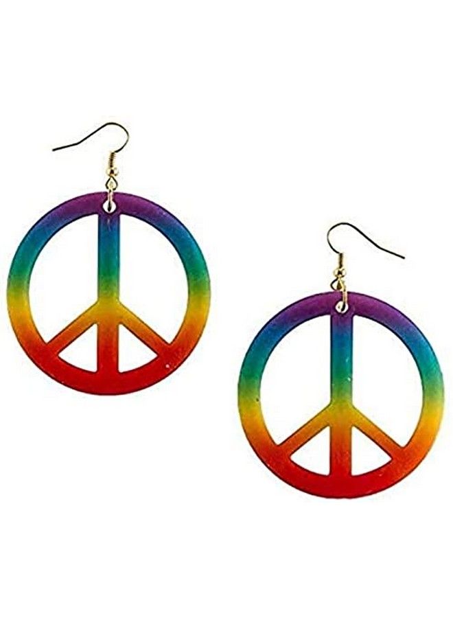 Amscan Tie Dye Peace Earrings ; Rainbow ; 1 Pair - Image 2