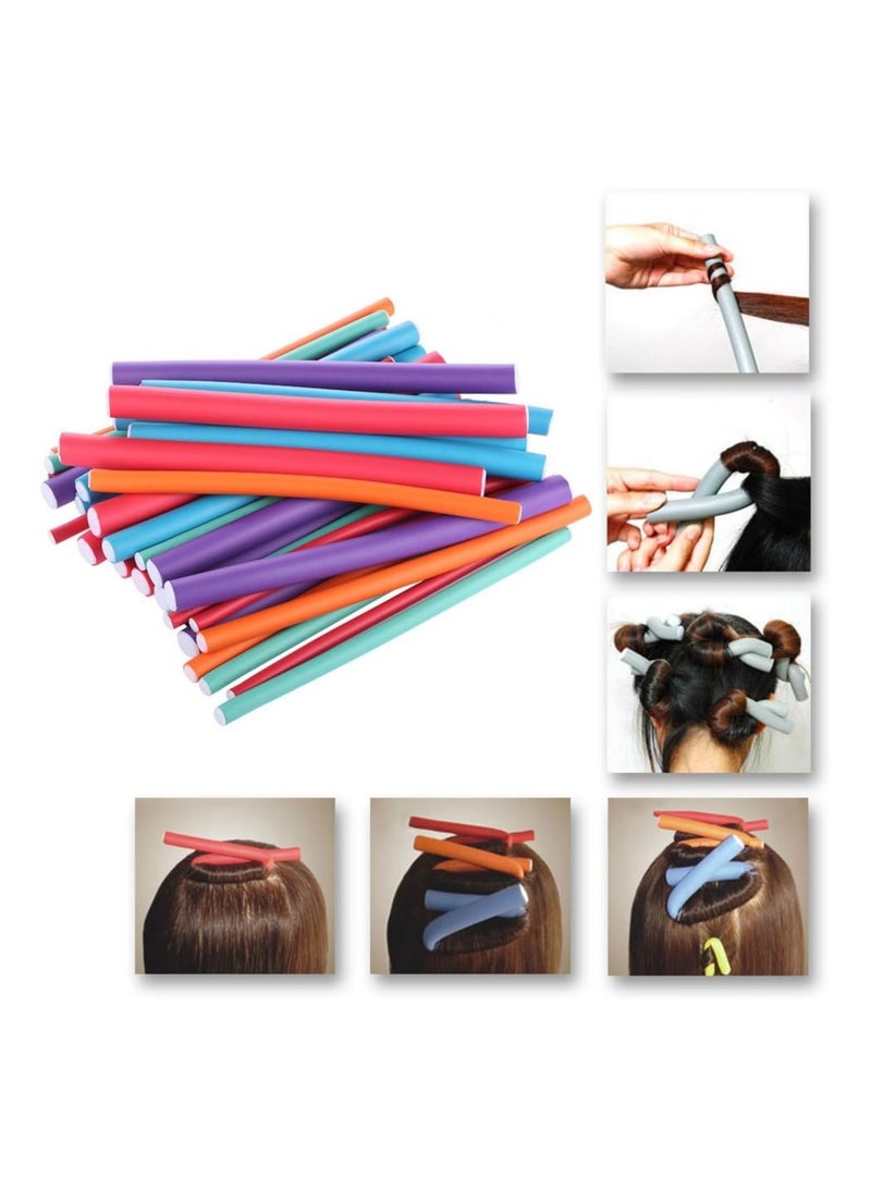 BLOOMING TIME 36-pack Hair Rollers Durable Foam Curler Roller Set Hair Bendy Curlers Tool DIY Salon Hair Styling Curling Sticks with Case, Foam Hair Roller for Short, Medium and Long Hair - Image 3