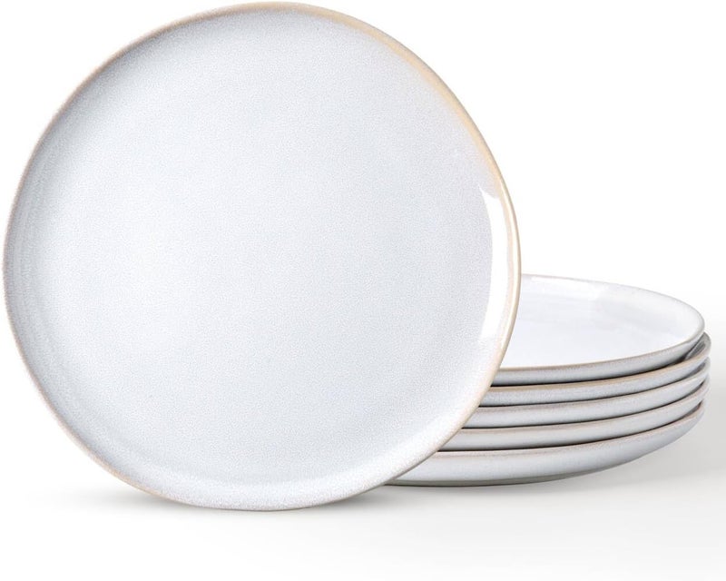 AmorArc Ceramic Plates Set of 6 85 Inch Handmade Reactive Glaze Stoneware Plates set for Dessert Salad Appetizer Small Dinner Plates Microwave  Dishwasher Safe Scratch Resistant - Image 1