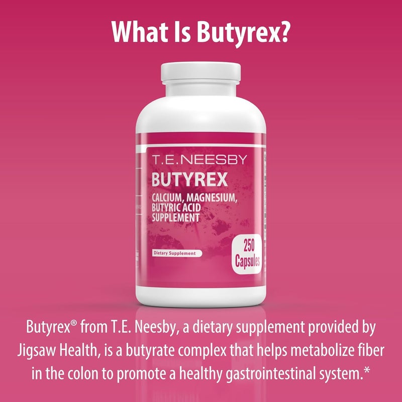 Jigsaw Health Butyrex Dietary Supplement - Calcium, Magnesium, and Butyric Acid - 250 Capsules - Image 4
