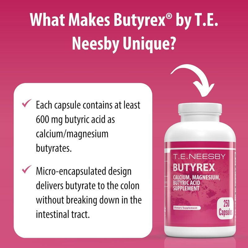 Jigsaw Health Butyrex Dietary Supplement - Calcium, Magnesium, and Butyric Acid - 250 Capsules - Image 5