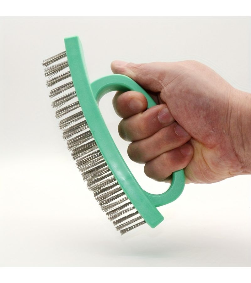 1pc D Shaped Wire Brush Durable Multifunctional Cleaning Tool For Tough Scrubbing Rust Removal Dirt Elimination Deep Cleaning Grime Paint Residue Surface Safe - Image 3