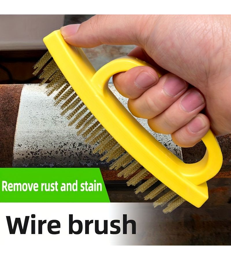 1pc D Shaped Wire Brush Durable Multifunctional Cleaning Tool For Tough Scrubbing Rust Removal Dirt Elimination Deep Cleaning Grime Paint Residue Surface Safe - Image 1
