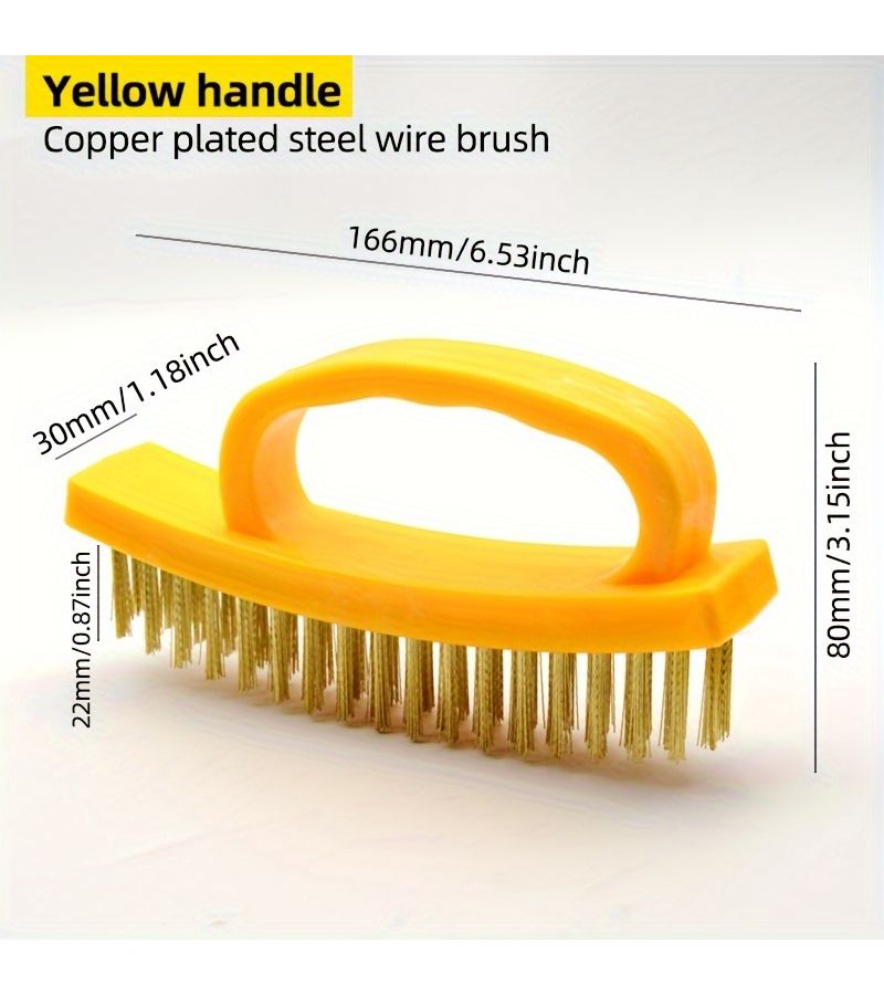 1pc D Shaped Wire Brush Durable Multifunctional Cleaning Tool For Tough Scrubbing Rust Removal Dirt Elimination Deep Cleaning Grime Paint Residue Surface Safe - Image 4