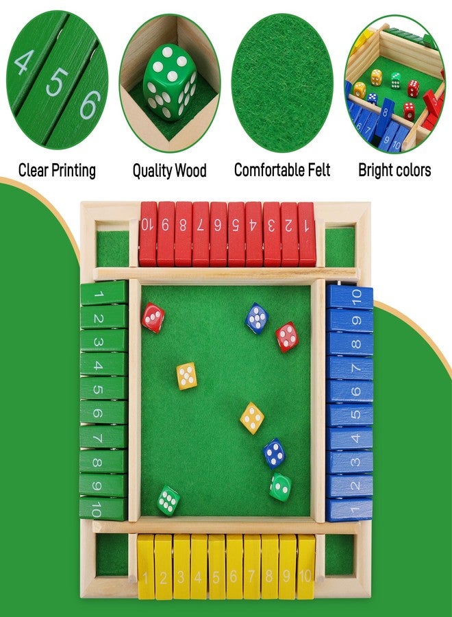Starvortex Shut The Box Game 4 Player, Colorful Dice Games, Premium Wooden Dice Board, Fun Close The Box, Puzzle Wooden Games with 8 Dices, Educational Table Math Holiday Games for Kid - Image 3