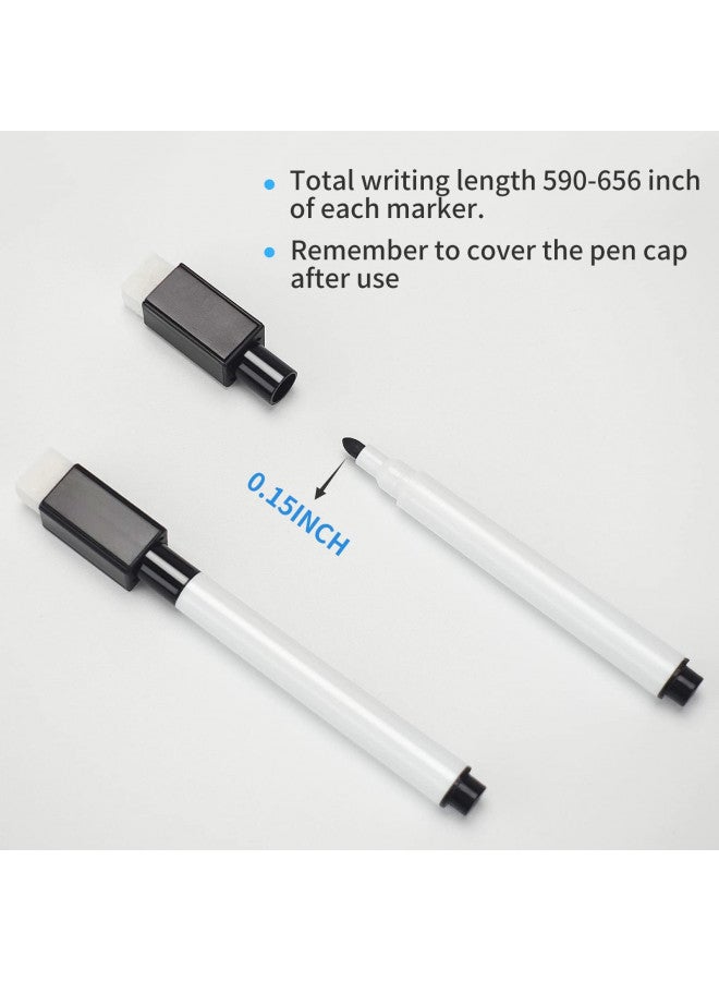 JEFURE 72 Pcs Black Magnetic Dry Erase Markers with Eraser Cap, White Board Mini Dry erase Markers Bulk, Fine Point Tip Student White Board Markers for Teachers Office School Supplies - Image 3