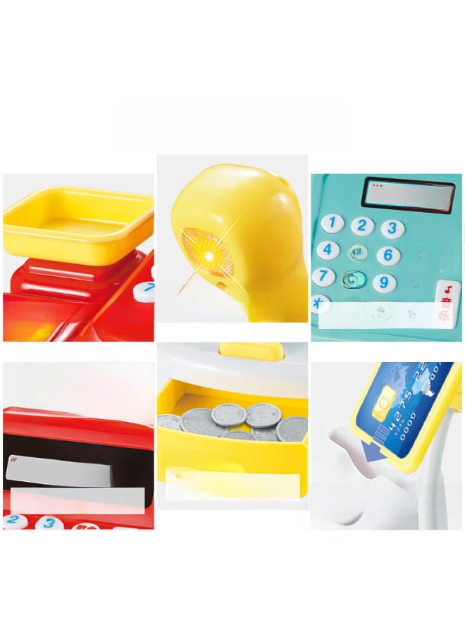 Mini Supermarket Cash Register Toy Calculable With Sound And Light Children Play Home Toy Girl Birthday Gift-Color:Pink Folding Cash Register - Image 5