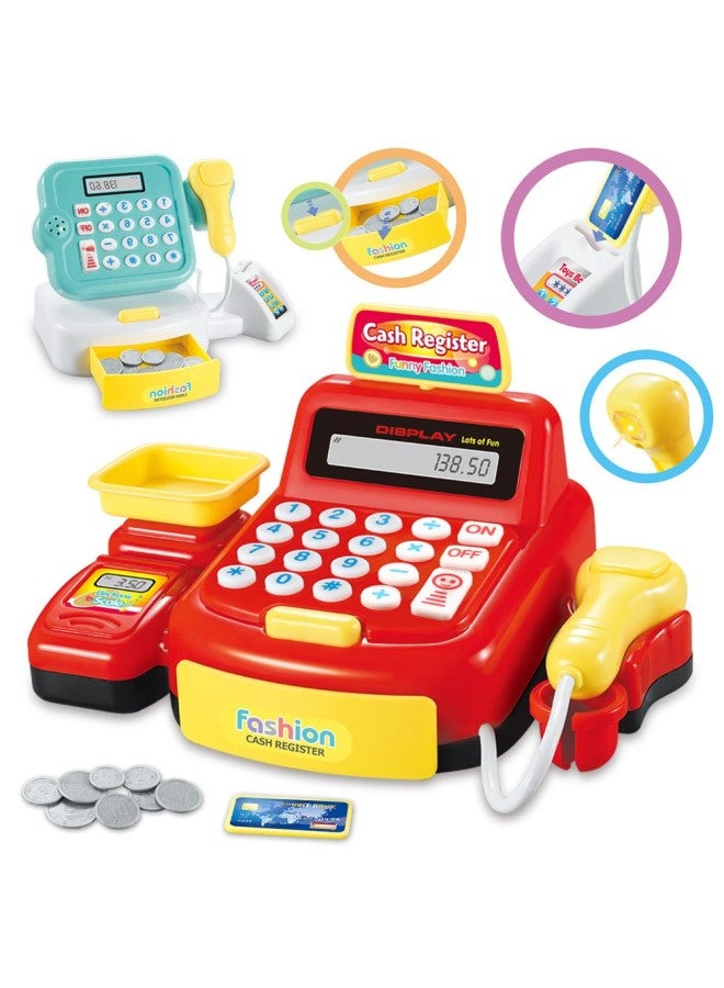 Mini Supermarket Cash Register Toy Calculable With Sound And Light Children Play Home Toy Girl Birthday Gift-Color:Pink Folding Cash Register - Image 4