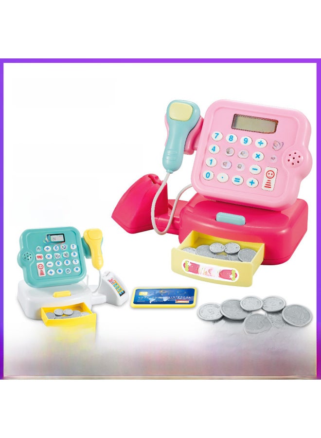 Mini Supermarket Cash Register Toy Calculable With Sound And Light Children Play Home Toy Girl Birthday Gift-Color:Pink Folding Cash Register - Image 2