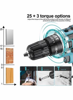 JINSOO JINSOO 48v rechargeable drill, 3/8 inch drill with lithium battery and charger set, 3 function +25 speed adjustable drill, 36 pieces with multiple accessories drill set  - Image 5