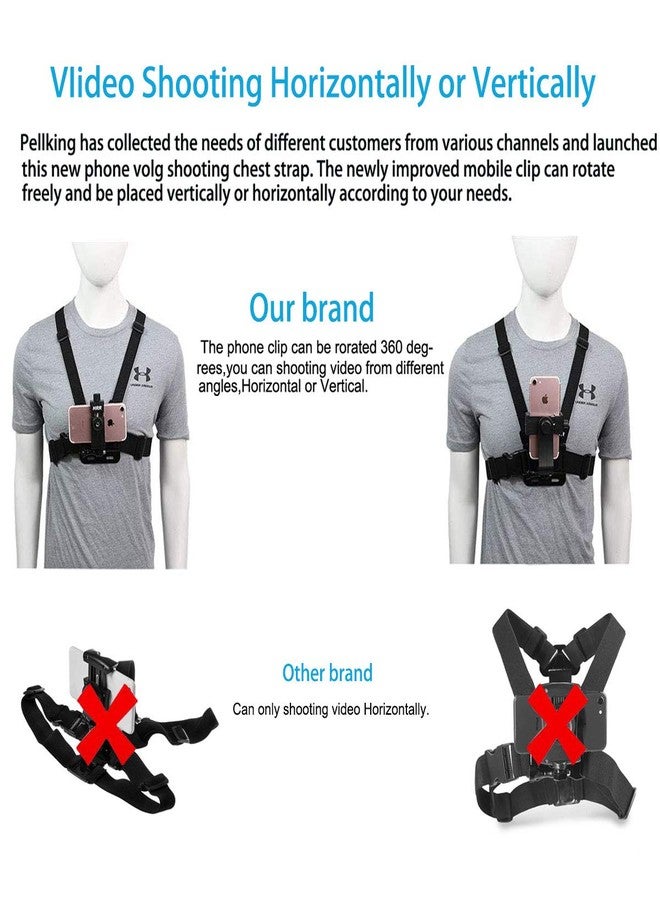 OAHU Go Pro Kit Chest Mount Harness Strap with J Hook & 360 Adjustable Mount Kit for All iPhone,Samsung Mobile Phones & GoPro Hero 10,9,8,Max,Go Pro 7,6,5,4,3,3+,Session,Fusion and DJI OSMO,AKASO - Image 4