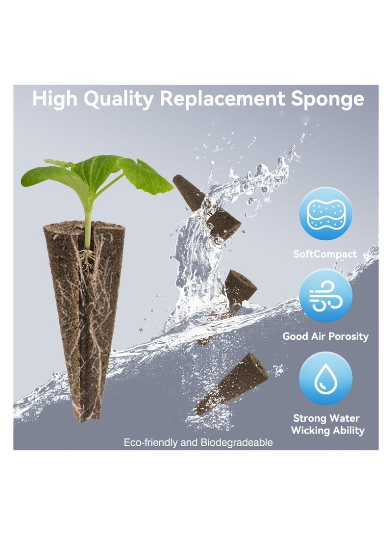 Zikra 100 pcs Hydroponics Grow Sponges, Seed Pods Replacement Root Growth Sponges Compatible with AeroGarden, Seedling Starter Sponges Kit Refill Grow Sponge for Hydroponic Indoor Garden System - Image 3