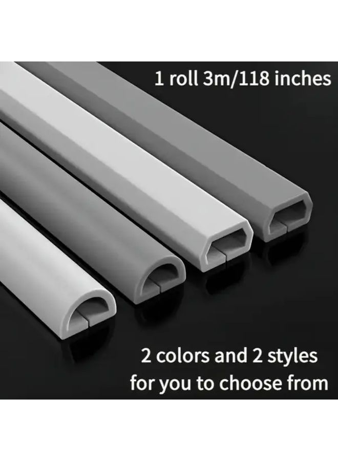 White Round Self Adhesive Cable Cover To Hide Wires Waterproof Durable - Image 3