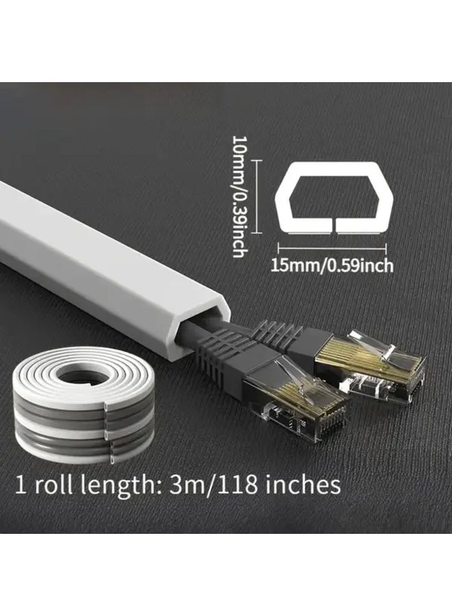 White Round Self Adhesive Cable Cover To Hide Wires Waterproof Durable - Image 4