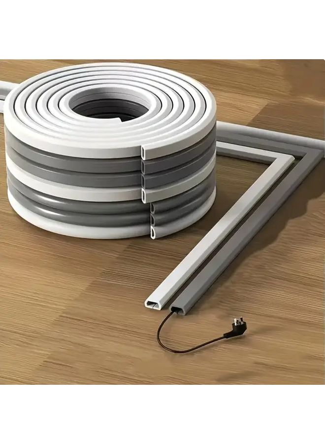 White Round Self Adhesive Cable Cover To Hide Wires Waterproof Durable - Image 2