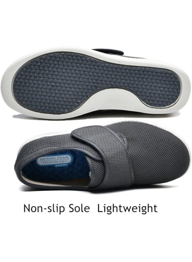 youyun Women's Diabetic Shoes with Adjustable Closure,Non-Slip Wide Width Lightweight Shoes for Edema Plantar Fasciitis Bunions Arthritis Swollen Feet - Image 4