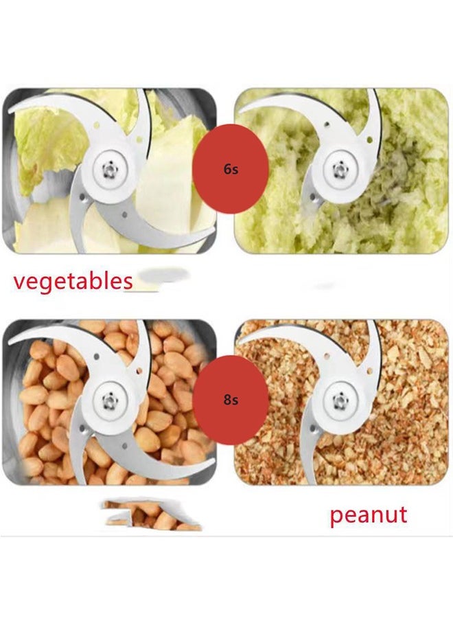 ET-LIFE - 2-Speeds 400W 3L Vertical Chopper/Mincer Stainless Steel Bowl With Removable Four Blade System Helps, Chop/Crush Ice/Mince/Grind/Puree Variety Of Ingredients SK-GR7 - Image 1