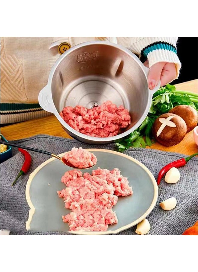 ET-LIFE - 2-Speeds 400W 3L Vertical Chopper/Mincer Stainless Steel Bowl With Removable Four Blade System Helps, Chop/Crush Ice/Mince/Grind/Puree Variety Of Ingredients SK-GR7 - Image 1