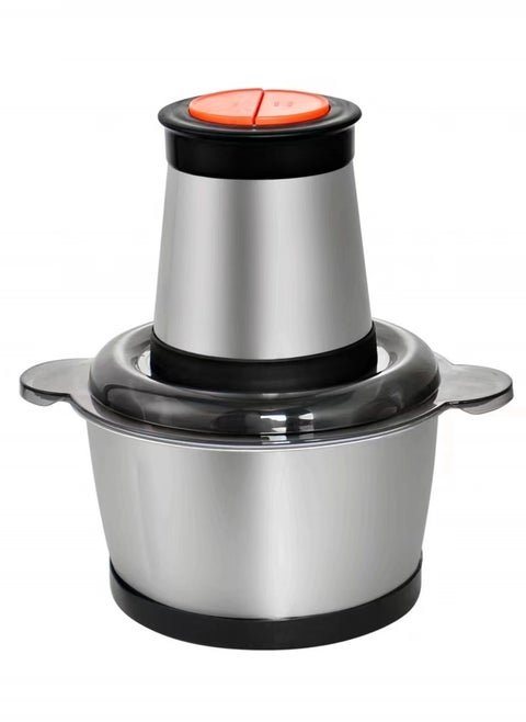 2-Speeds 400W 3L Vertical Chopper/Mincer Stainless Steel Bowl With Removable Four Blade System Helps, Chop/Crush Ice/Mince/Grind/Puree Variety Of Ingredients SK-GR7