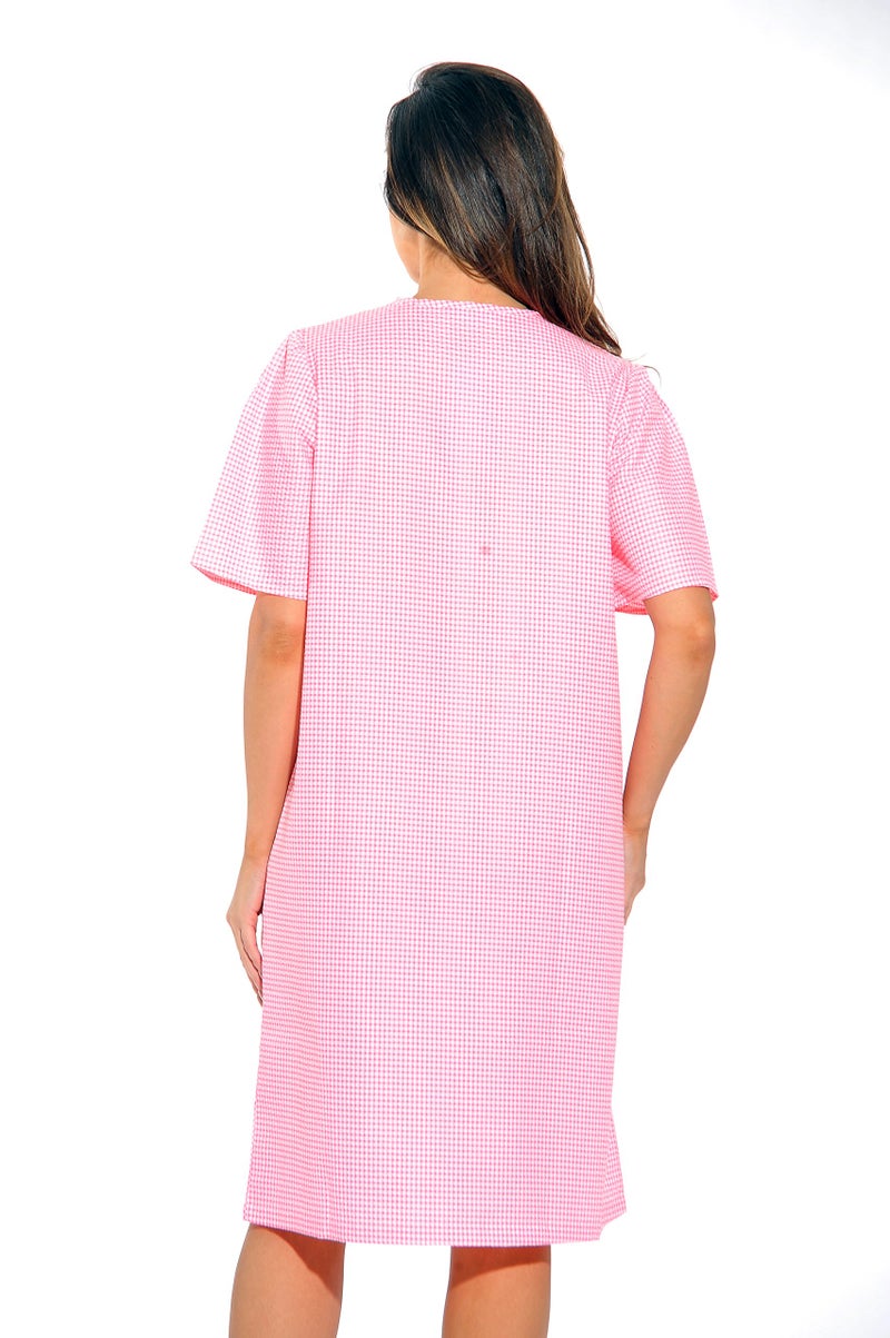 Dreamcrest 8511-Coral-S Short Sleeve Duster/Housecoat/Women Sleepwear - Image 3