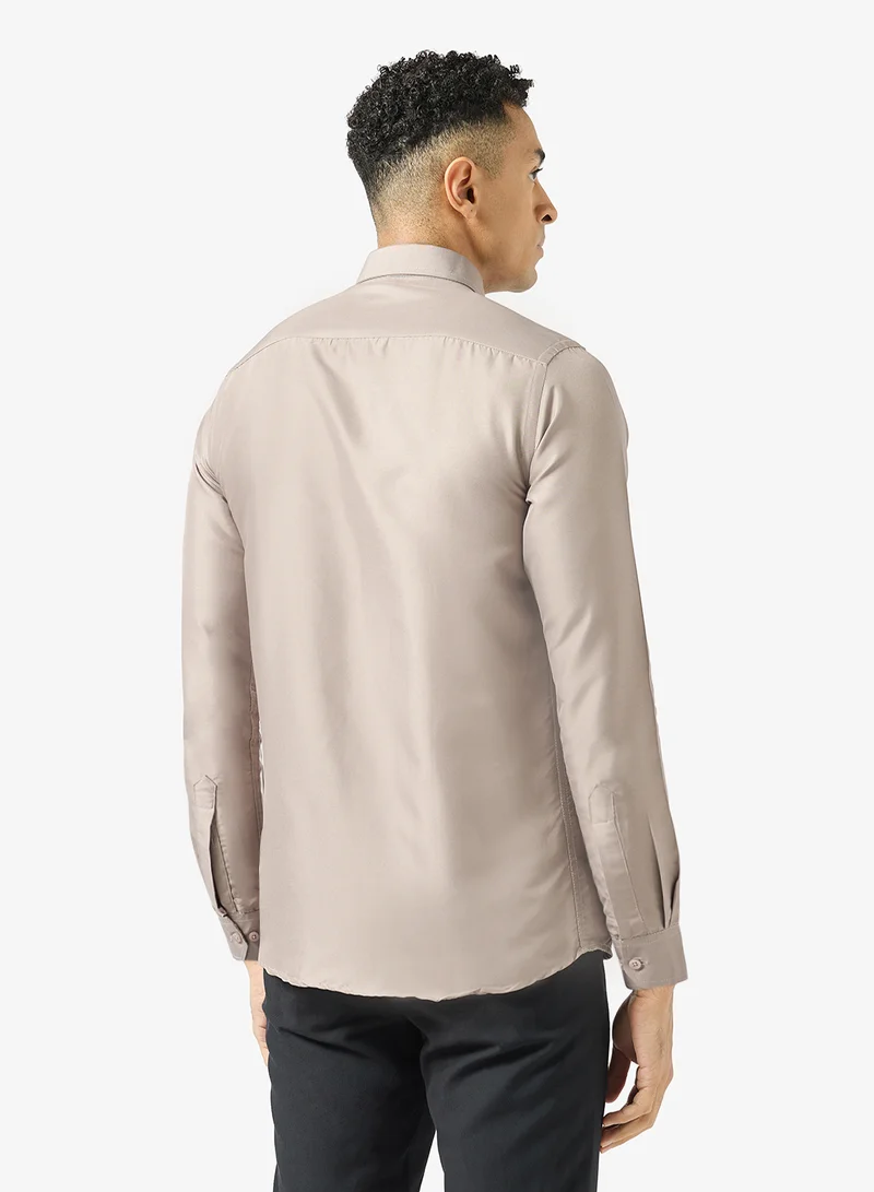 روبرت وود قميص قطني صلب بيو-واش