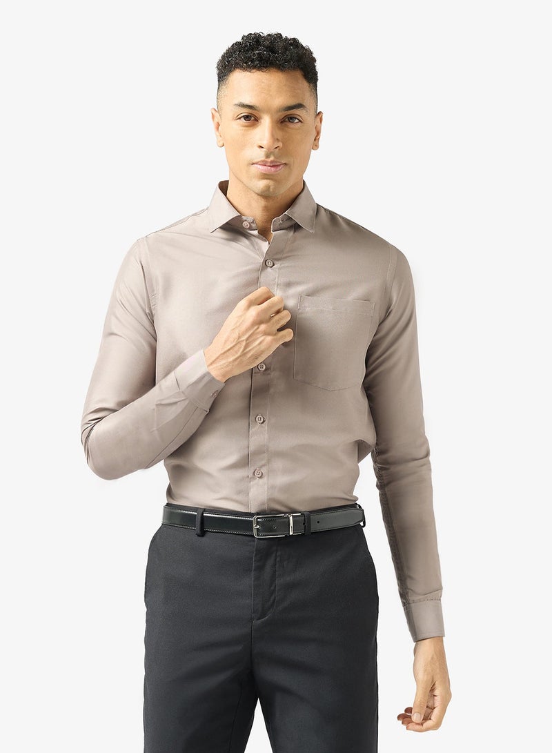 Robert Wood Bio-Wash Solid Cotton Shirt - Image 1