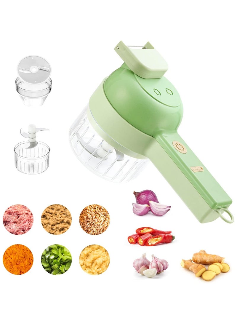 DubaiGallery 4 in 1 Portable Electric Vegetable Cutter Set Type C Charge Vegetable Chopper Wireless Food Processor - Image 1