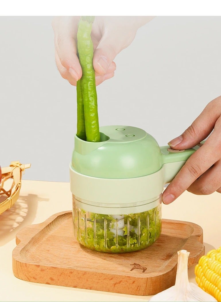 DubaiGallery 4 in 1 Portable Electric Vegetable Cutter Set Type C Charge Vegetable Chopper Wireless Food Processor - Image 4