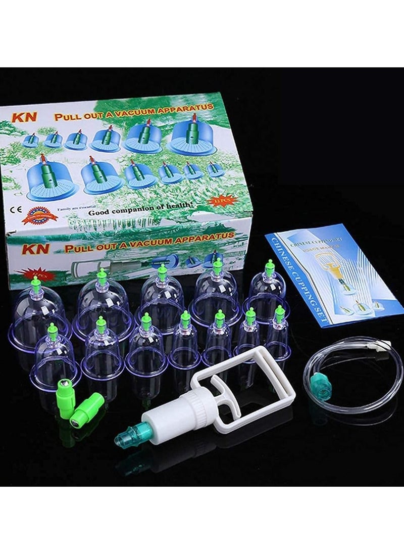 DubaiGallery - Kit 12 Suction Cups Body Therapeutic Ventostherapy Cupping Cupping Acupuncture Suction Cupping - Image 1