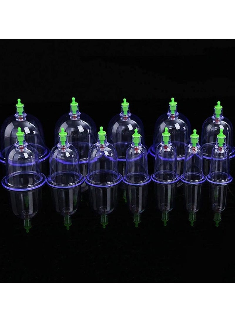 DubaiGallery - Kit 12 Suction Cups Body Therapeutic Ventostherapy Cupping Cupping Acupuncture Suction Cupping - Image 1