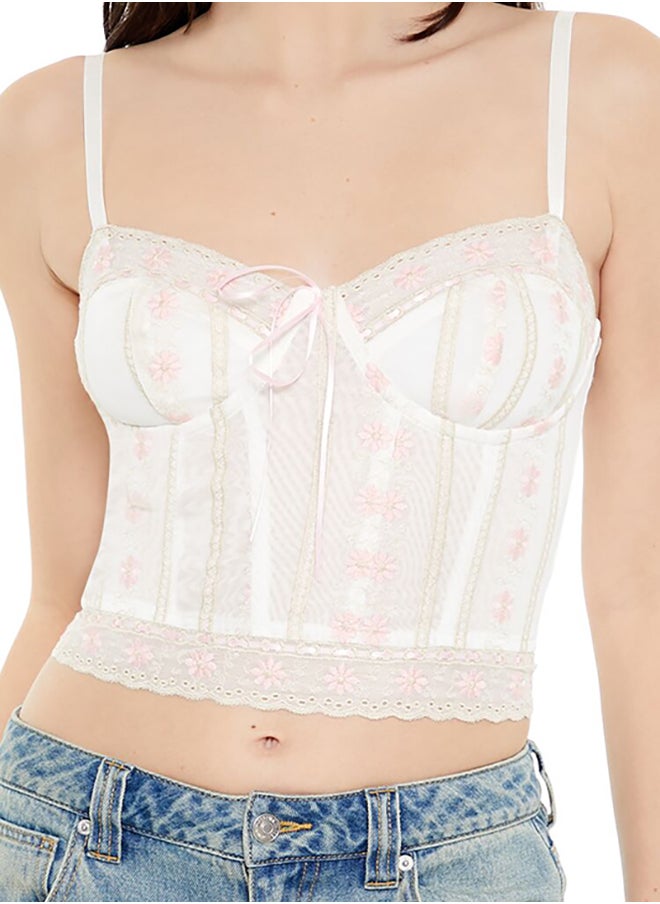 FOREVER 21 - Floral Bustier Cropped Cami - Image 1