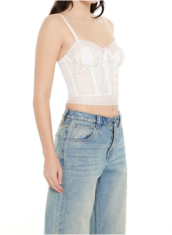 FOREVER 21 - Floral Bustier Cropped Cami - Image 1