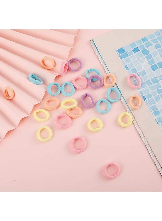 SUN Ring SUNRING Ponytail Holder Cotton Mini Hair Elastic Rubber Bands Tight, Non-slippery, Stretchable Cotton Elastic Hair Rubber Bands for Kids, Girls & Women's 100PCS (Pack of 100, Light Multicolor) - Image 3