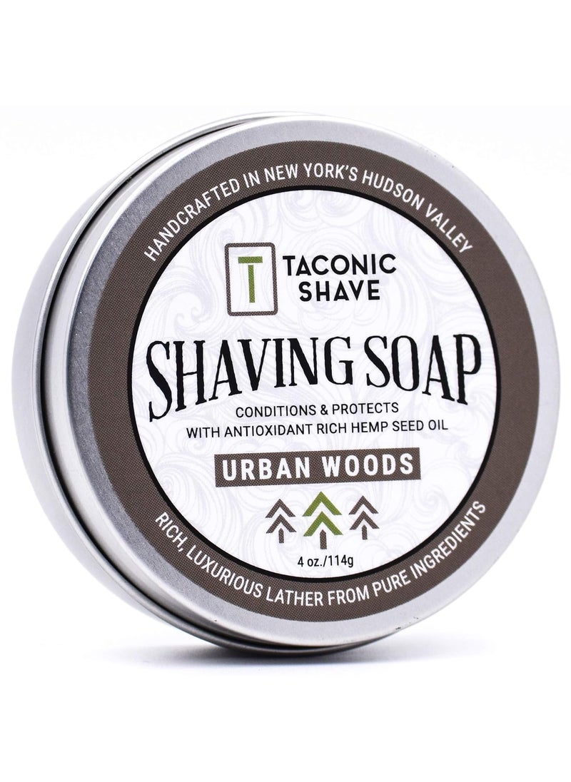 taconic shave Taconic Shave Barbershop Quality Shaving Soap with AntiOxidant Rich Natural Oils  Large 4 Ounce 3 Inch Puck  Excellent forr All Skin Types Urban Woods 