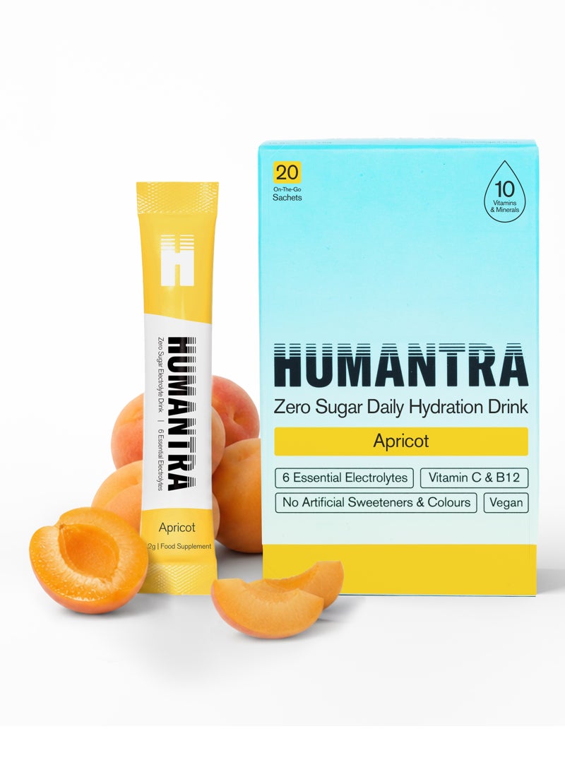 Humantra Apricot Electrolyte Hydration Drink Sachets - Image 1
