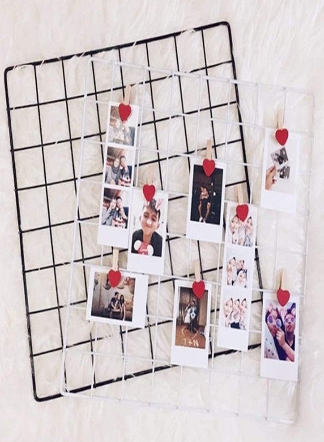 CreativeBuzz Steel Grid Square Photo Frame for Wall - DIY Mesh Wire Frame of Metal Hanging Aesthetic Moments Wall Décor for Home Living Room 16x16 Inch (Black) - Image 3