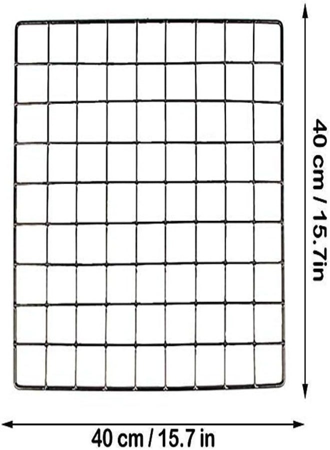 CreativeBuzz Steel Grid Square Photo Frame for Wall - DIY Mesh Wire Frame of Metal Hanging Aesthetic Moments Wall Décor for Home Living Room 16x16 Inch (Black) - Image 5