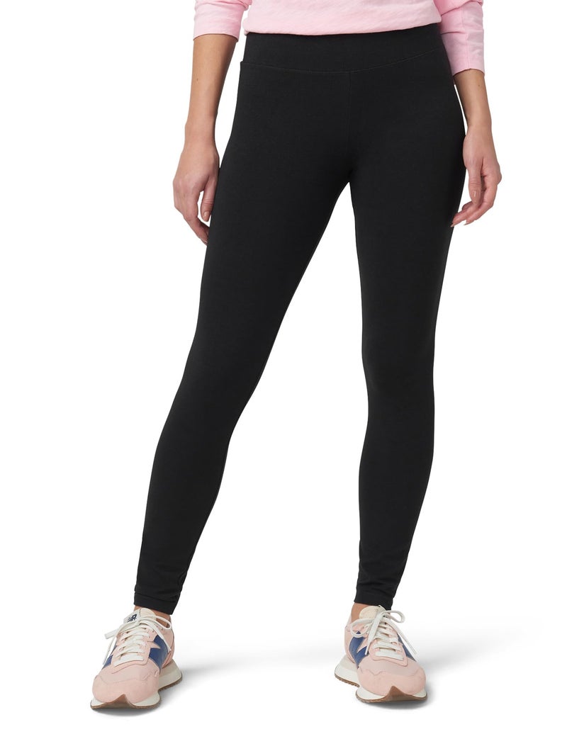 HUE Women's Cotton Ultra Legging With Wide Waistband, Assorted Hosiery, Black, 1X US - Image 1