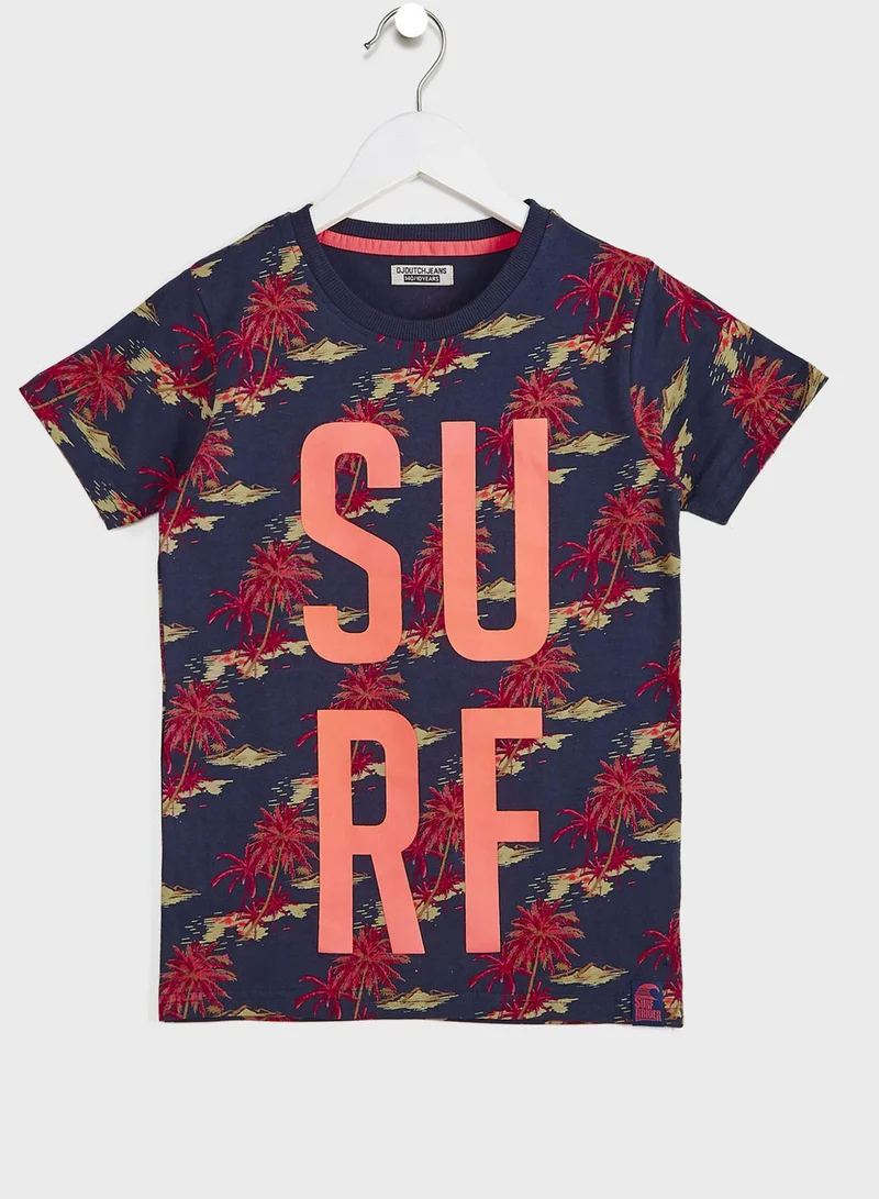 DJDUTCHJEANS Kids Palm Tree Print T-Shirt