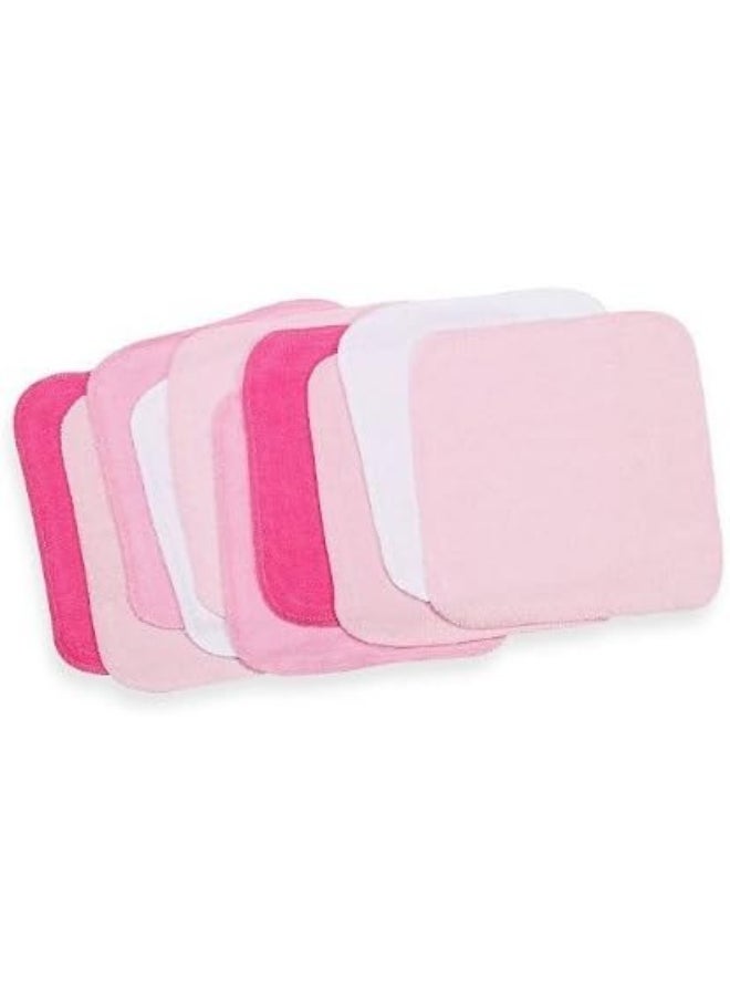 Spasilk Spasilk Washcloth Wipes Set for Newborn Boys and Girls, Soft Terry Washcloth Set, Pack of 20, Pink  - Image 3