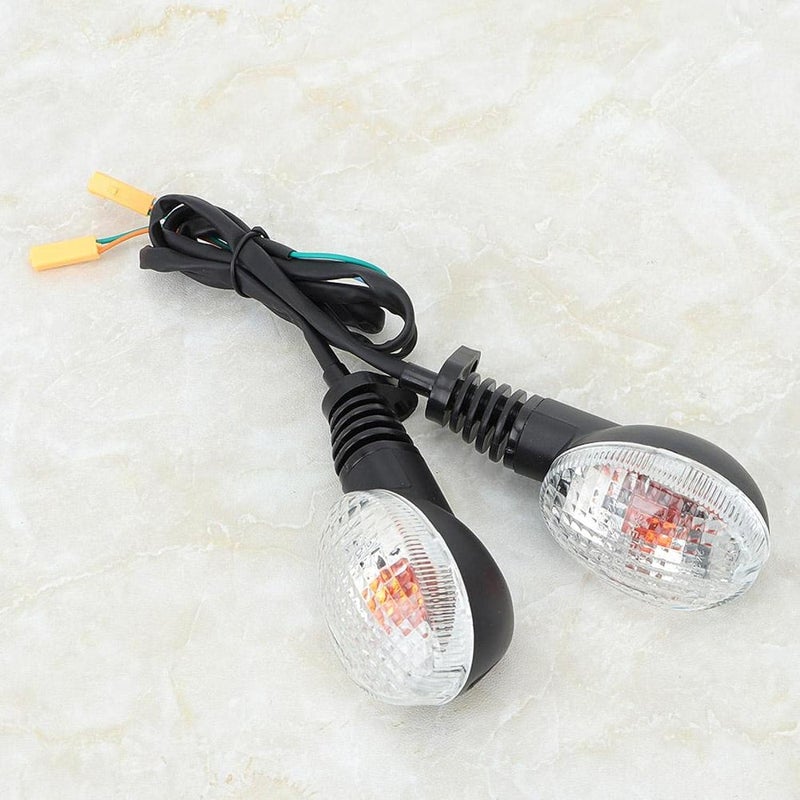 comfrt Turn Signal Light, 2PCS Turn Signal Light Lamp Front Rear Running Lights Fit For Kawasaki Para Ninja 250 Motorcycle Modification(Black White) - Image 3