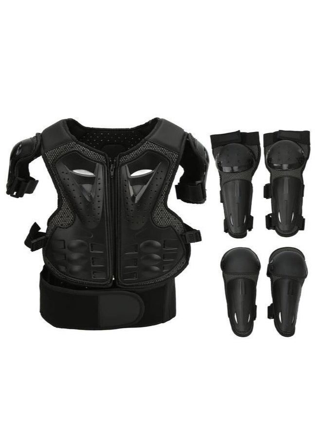 عربست ٥ قطع من معدات حماية الدراجات النارية للأطفال، قابلة للتعديل، لحماية الصدر والعمود الفقري والظهر والكتف والذراع والكوع والركبة.٥ قطع من معدات حماية الدراجات النارية للأطفال، قابلة للتعديل، لحماية الصدر والعمود الفقري والظهر والكتف والذراع والكوع والركبة. - Image 1